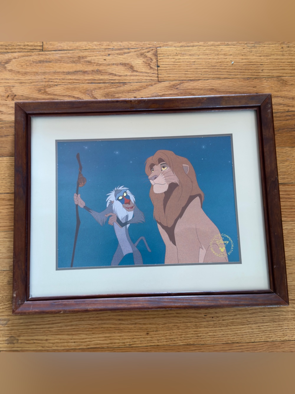 VTG Official Disney The Lion King Lithograph Print 1995 Framed Kids Room play